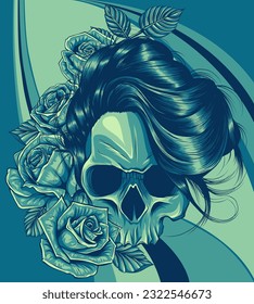 The image of the skull. Vector illustration.