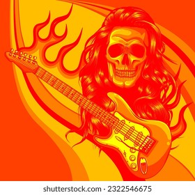 The image of the skull. Vector illustration.