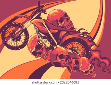 The image of the skull. Vector illustration.
