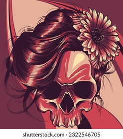 The image of the skull. Vector illustration.