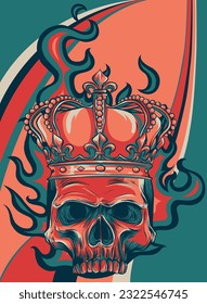 The image of the skull. Vector illustration.