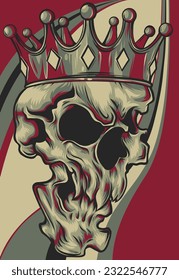 The image of the skull. Vector illustration.