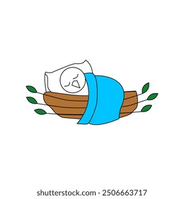 image of a sleeping bird character