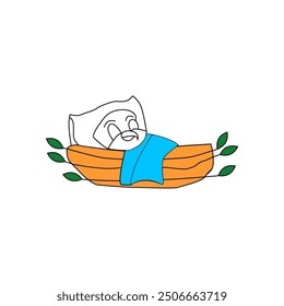 image of a sleeping bird character
