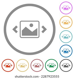 Iconos de color plano en los contornos redondos sobre fondo blanco