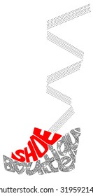 The image of Slippers with ribbons and text