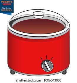 An image of a Slow Cooker Chili Beans on todays menu. Removable lid.
