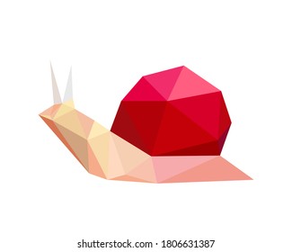 Image of slug polygonal art. low poly vector illustration