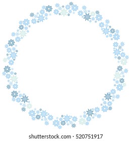 An image of a small snowflake circle wreath pattern.