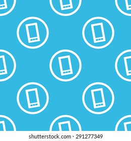 Image of smartphone in circle, repeated on blue background