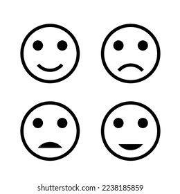 Imagen de la sonrisa y de la ilustración del vector de iconos fruncidos