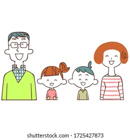 The image of a Smiling family of four