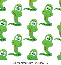 Image of smiling snake repeated on white background