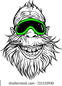 Image of smiling Yeti in ski goggles.