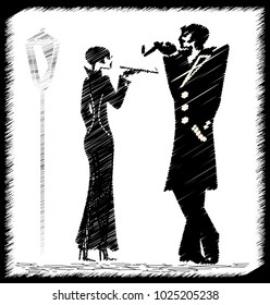image of smoking couple