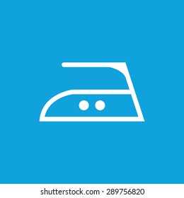 Image of smoothing iron with middle temperature indicator, isolated on blue