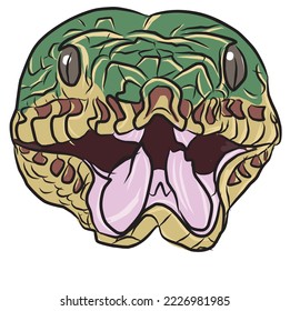 Image of a snake that can be used to make logos and children's books, this is a flat vector illustration