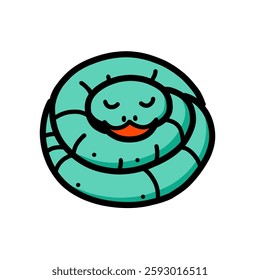 Image of a snake that is sleeping, snake icon, snake logo, vector design illustration with a white background.