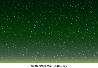 image of Snow Flakes Falling Against green background vector
