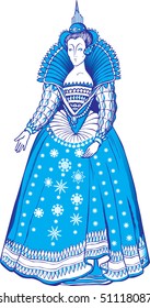 image of snow queen on a white background