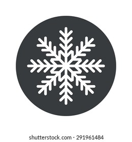 Image of snowflake in black circle, isolated on white