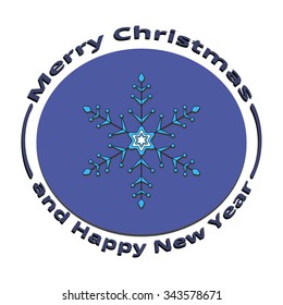 the image snowflake on Christmas and New Year, on a white background