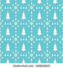 The image of snowflakes and Christmas tree. Christmas vector pattern for your design
