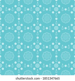 The image of snowflakes and Christmas tree. Christmas vector pattern for your design