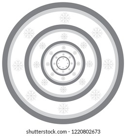 Image of snowflakes in a circle. Avatar for the computer. Signboard for new year shop.