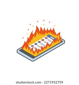 Image of SNS going up in flames with slanderous comments