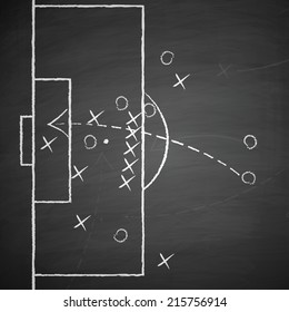 image of a soccer tactic on board. Transparency used