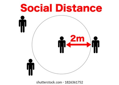 Image of social distance. Vector illustration.