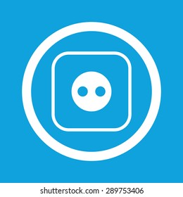 Image of socket in circle, isolated on blue