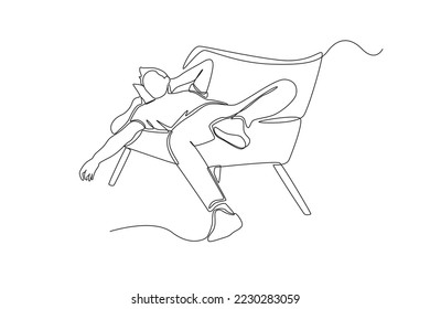 Image of someone who is lazy to do normal work activities on Monday. simple continuous line, work, Work day