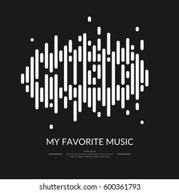 The image of the sound wave. Musical logo and logotype recording Studio. Vector illustration.