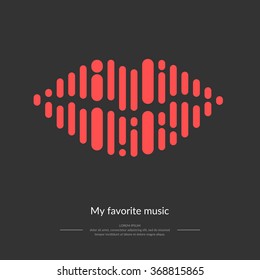 The image of the sound wave. Vector illustration. Icon. Sound. Track. Song. Music.