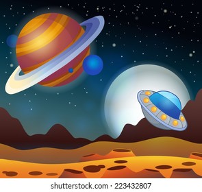 Image with space theme 2 - eps10 vector illustration.