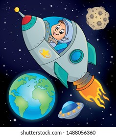 Image with space theme 8 - eps10 vector illustration.