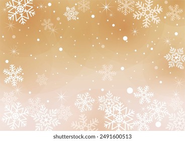 Image of sparkling falling snowflakes, gold