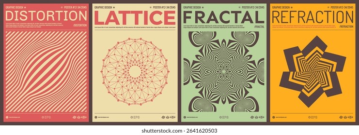 Image with spherical convexity. Abstract striped background with optical illusion. A design element. Snowflake or flower. Cover design template. Vector for brochure, poster, cover, flyer or banner.