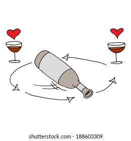 An image of a spin the bottle game.