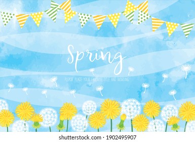 
Image of spring
Dandelion and flag background material