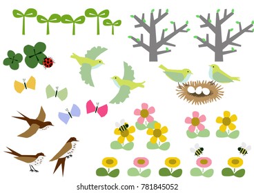 Image of spring. Spring material collection. Calendar clip art.
Spring landscape material collection.
A warm image.
