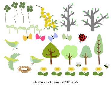 Image of spring. Spring material collection. Calendar clip art.
Spring landscape material collection.
A warm image.
