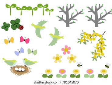Image of spring. Spring material collection. Calendar clip art.
Spring landscape material collection.
A warm image.
