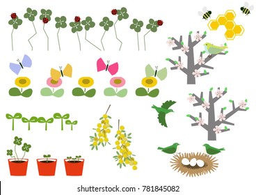 Image of spring. Spring material collection. Calendar clip art.
Spring landscape material collection.
A warm image.
