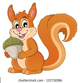 Image with squirrel theme 1 - vector illustration.