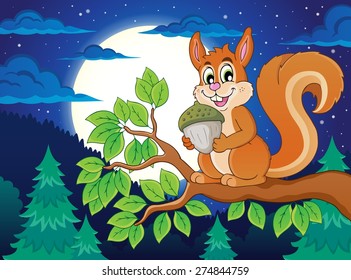 Image with squirrel theme 5 - eps10 vector illustration.