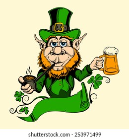 It is image of St. Patrick with a beer.