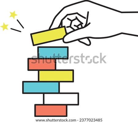 An image of stacking building blocks in a well-balanced manner